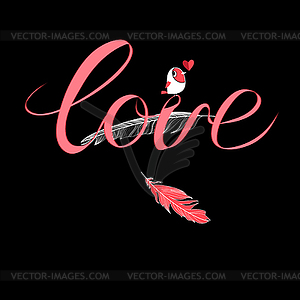 Calligraphic inscription love - vector clipart / vector image