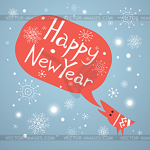 Christmas card with text and bird - vector clipart