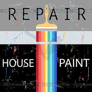 Repair with paint brush - vector clip art