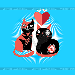 Cats lovers - vector clip art