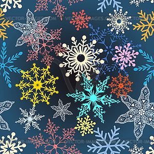 Multi-colored snowflakes - vector clip art