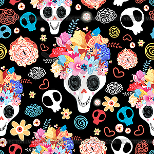 Beautiful of skulls - royalty-free vector clipart