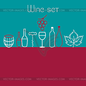 Wine elements set - vector clipart