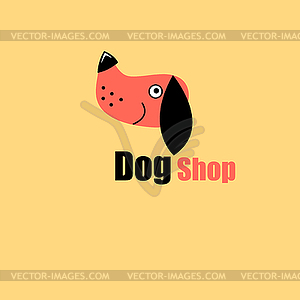 One logo dog portrait - vector clip art