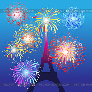 Eiffel tower in Paris - vector clipart