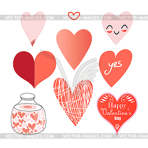 Set of different hearts - royalty-free vector image