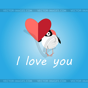 Enamored bird - vector clipart
