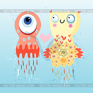 Funny monsters - vector clipart / vector image