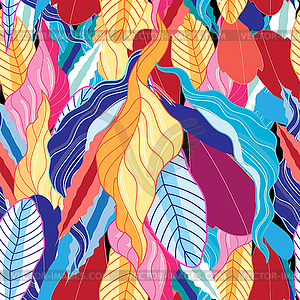 Seamless pattern with leaves - vector clipart