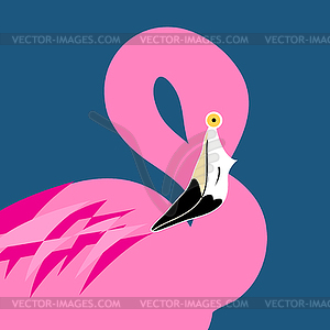 Портрет розовых фламинго - векторизованное изображение клипарта