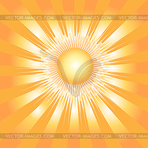 Background with sun and rays - color vector clipart