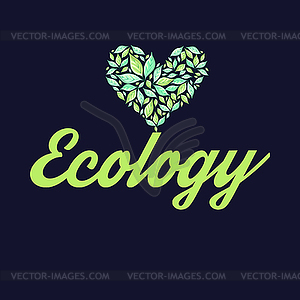 Green sign leaves - vector image