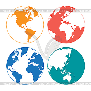 Set types graphics card of earth - vector clip art