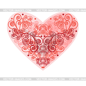 Red heart for lovers - vector clipart