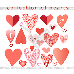 Коллекция сердец - векторный графический клипарт