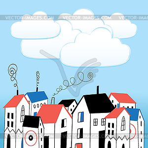 House and bubbles for text - vector clipart