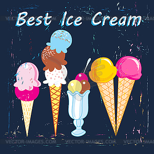 Different ice cream - vector clipart