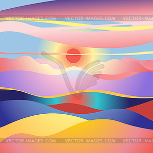 Graphics beautiful sunset - vector EPS clipart