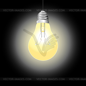 Glowing light bulb - vector clipart