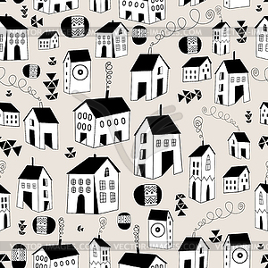 Graphic texture houses - vector clipart