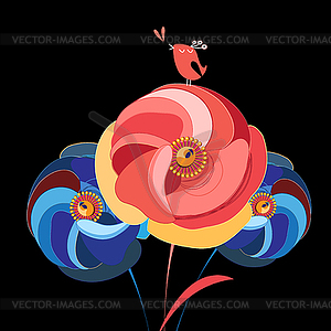 Flower with multicolored petals - vector image