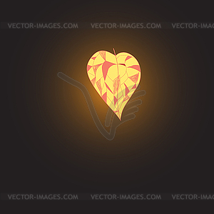Sign of autumn leaf - vector clipart