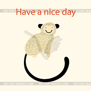 Beautiful cheerful monkeys - vector image