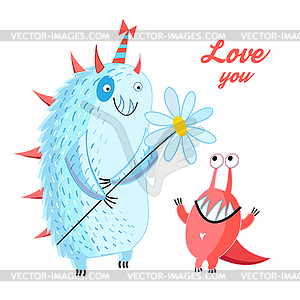 Fun loving monsters - vector clipart