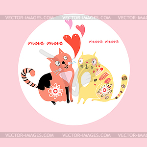 Love cats - vector image