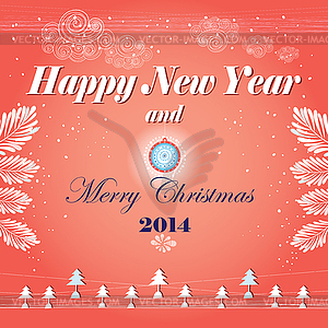 New Year`s greeting card - vector clip art