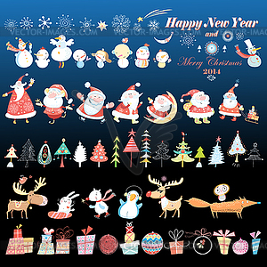 Collection of Christmas design element - vector image