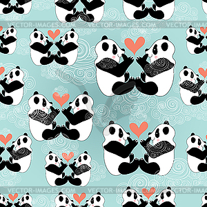 Texture panda lovers - vector clip art