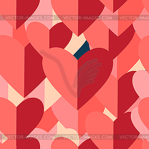 Graphic pattern of red hearts - vector clip art