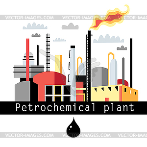 Нефтехимический завод - клипарт