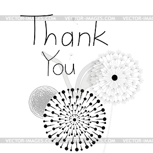 Thank you card, with font - royalty-free vector clipart