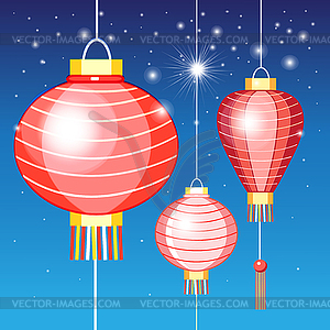 Chinese lanterns - vector clip art