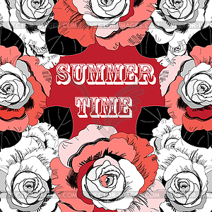 Summer floral background - vector image