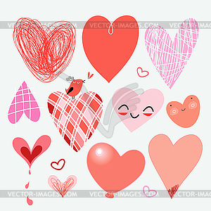 Set of different hearts - vector clipart