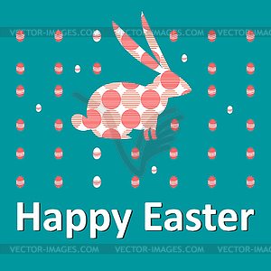 Happy Easter card with rabbit - vector clipart