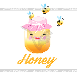 Веселый банк мед - изображение в векторе / векторный клипарт