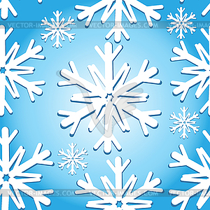 Winter pattern with snowflakes - vector image