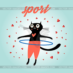 Funny cat sports - vector clip art