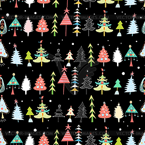 Christmas texture with Christmas trees - vector image