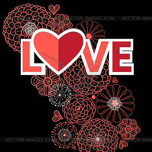 Red heart for lovers - vector clip art