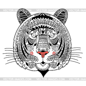 Портрет тигра декоративных - стоковый векторный клипарт