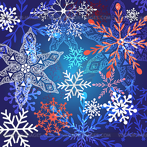 Winter background with snowflakes - vector image