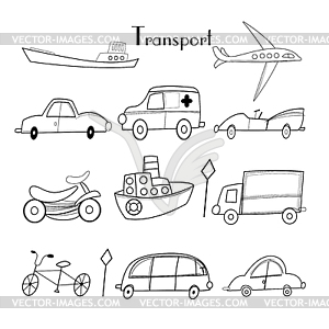 Различные виды транспорта - стоковый векторный клипарт
