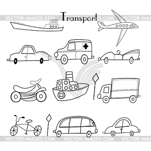 Different types of transport - stock vector clipart