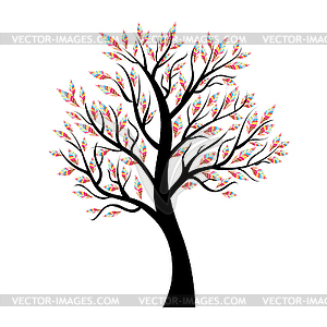 Tree with colorful leaves - vector image