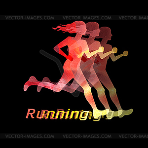 Running girl - vector clipart